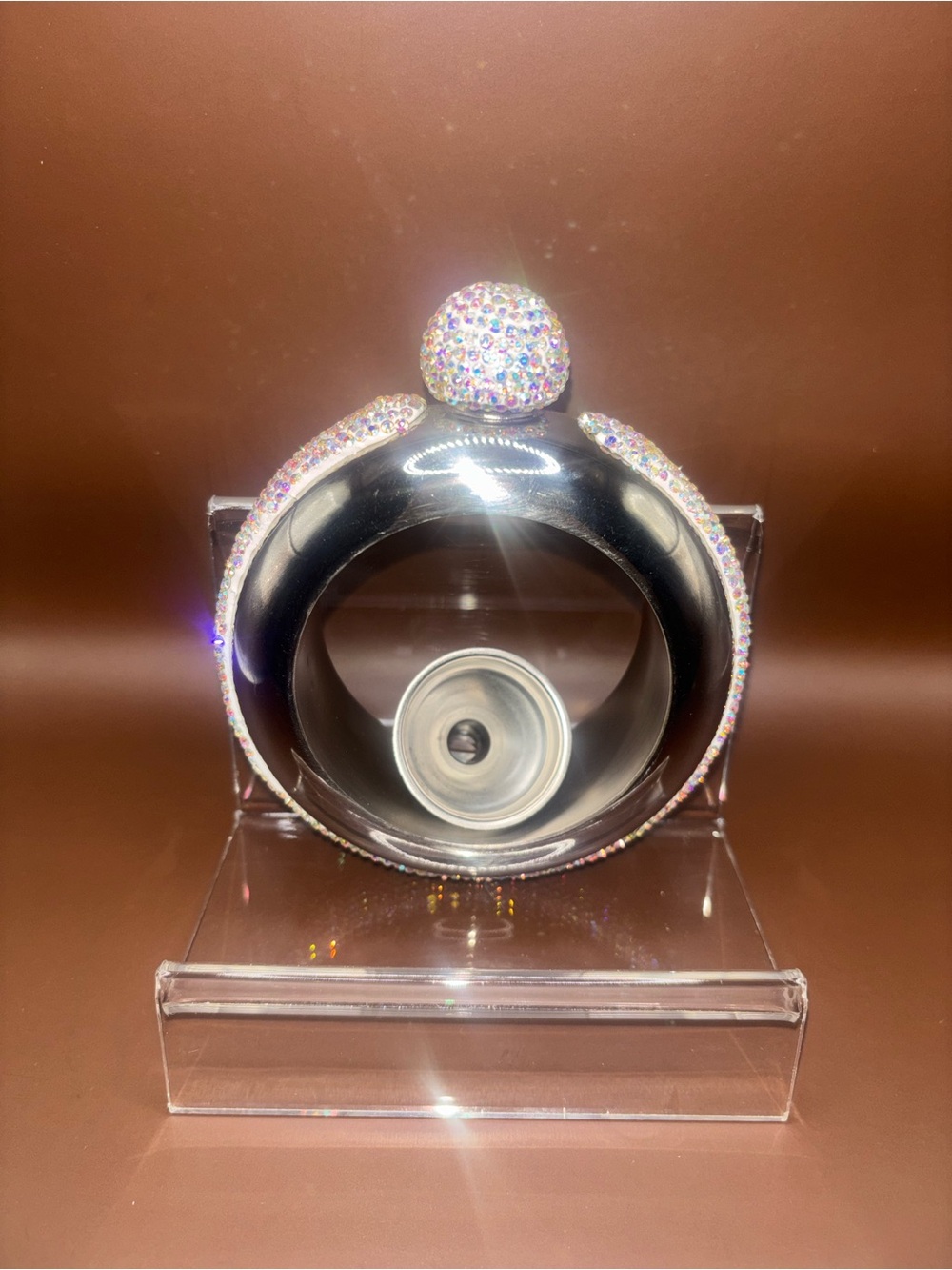 Crystal-Embellished Flask Bracelet Bangle